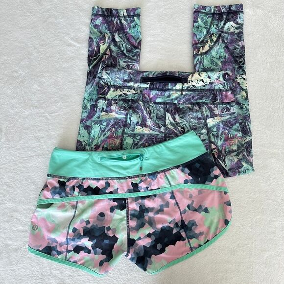 Lululemon Lot Size 4 Speed Short Clouded & Inspire Crop Luxtreme Leggings Bundle - Picture 5 of 9